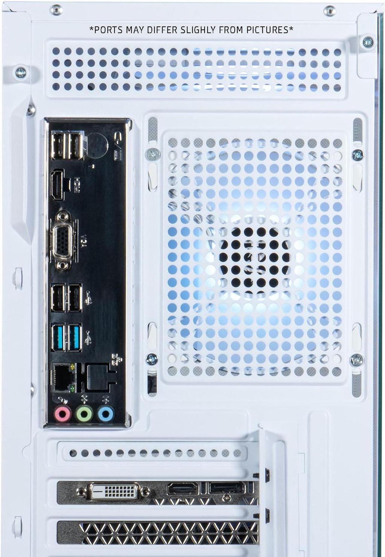 Alt view image 7 of 7 - ViprTech Stryker 1.0 Gaming PC - AMD Ryzen 7 (4.1GHz Turbo), AMD RX 580 8GB, 32GB DDR4 3200, 1TB NVMe SSD, WiFi BT, Win 11 Pro, RGB, Desktop Computer Prebuilt, White