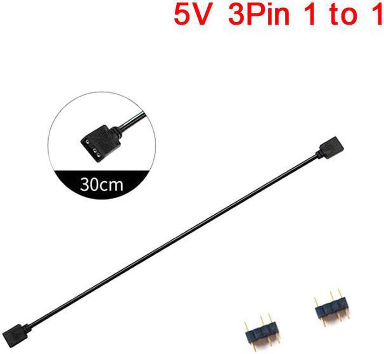 ARGB 5V 3Pin Extension Cable Adapter 30cm Extension RGB Splitter Cable for MSI A SUS ASRock AURA LED