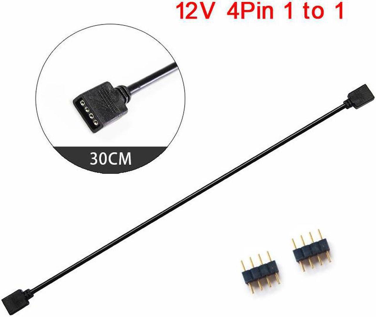 RGB 12V 4Pin Extension Cable Adapter 30cm Extension RGB Splitter Cable for MSI A SUS ASRock AURA LED