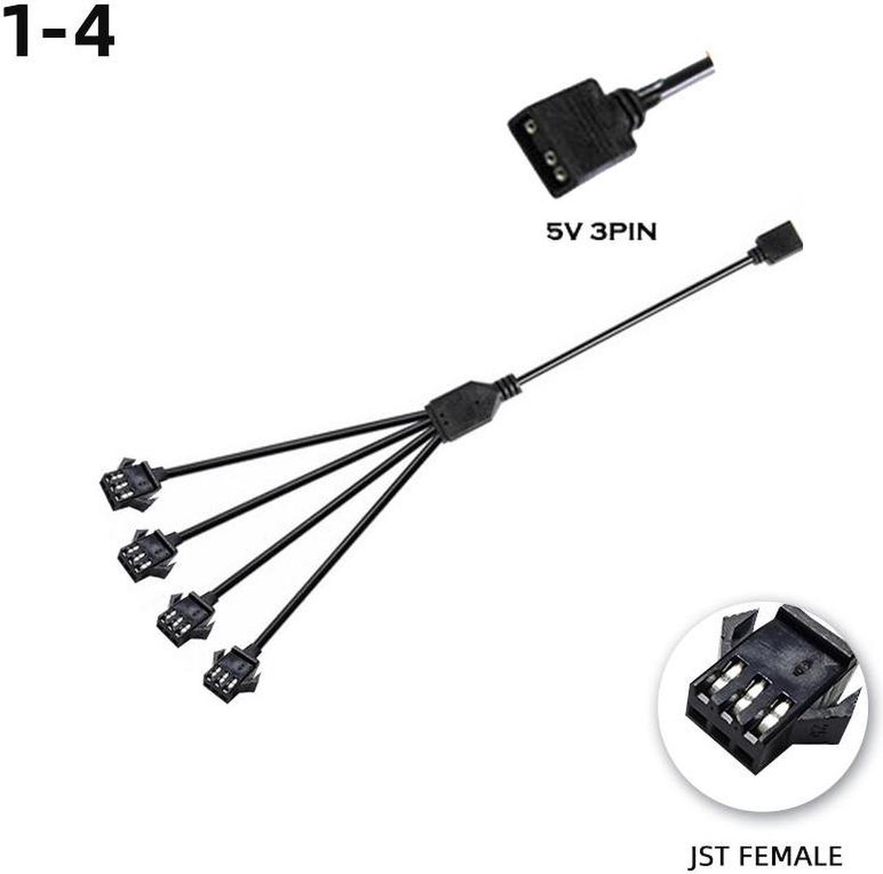 M/B RGB AURA SYNC JST SM Adapter Cable, Transfer To 5V 3Pin ARGB, JST-3P SM3P EL Wire Cord,Male/Female