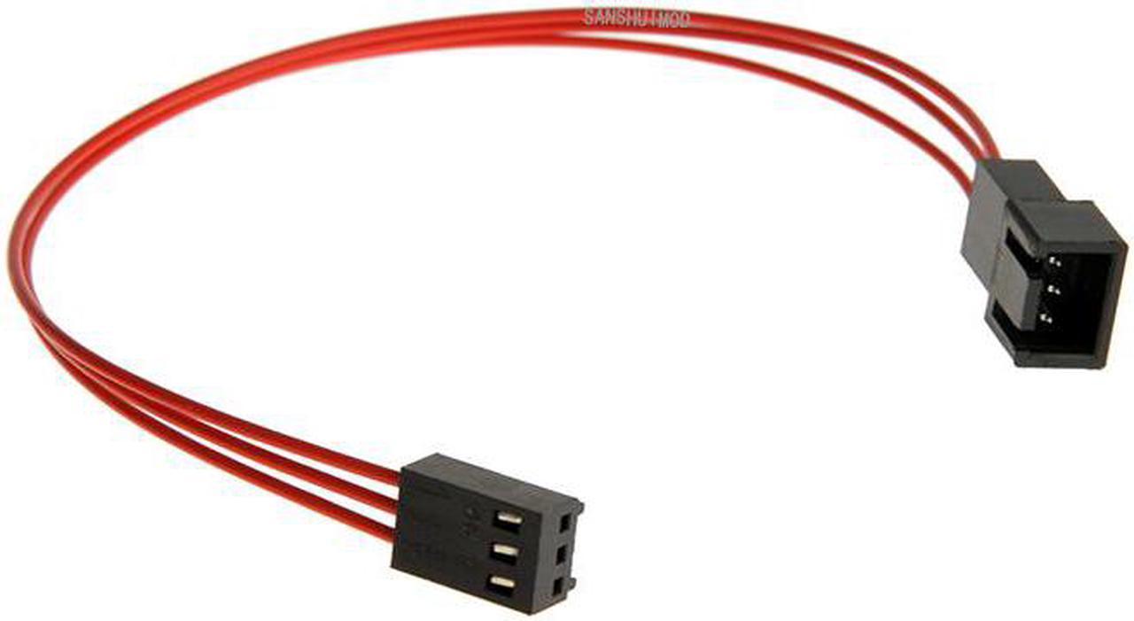 Fan Extension Cable 3 Pin Professional Computer Power Wire Male To Female Connector 7.87"