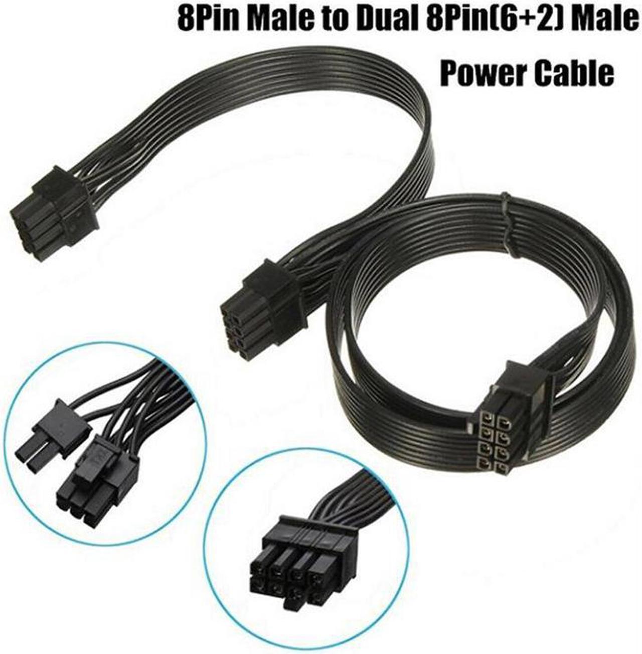 1PC PCI Express 8pin To Dual 6+2Pin Power Supply Cable PCIE 8 Pin 1 To 2 Spliter