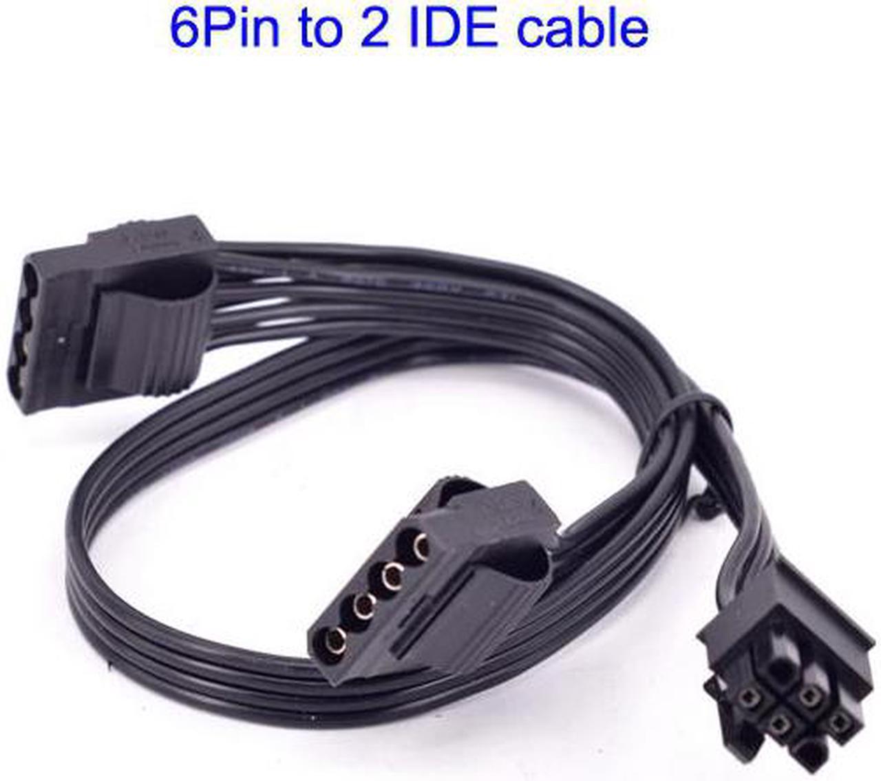 PCIe 6Pin to 2  Peripheral 4Pin IDE Power Supply Cable for Seasonic FOCUS PLUS Gold Platinum M12II EVO Snow Silent X Series PSU