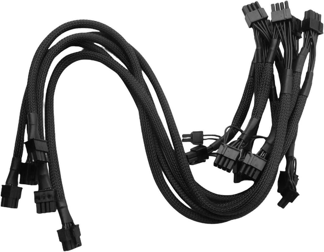 PCIe 8Pin to 2 Ports 6+2Pin Modular Power Supply Cable for Corsair RM1000X RM550X 650X 750X 850X Modular Power, 5 Pack