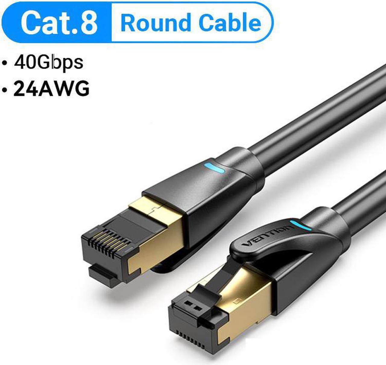 Cat8 Ethernet Cable SFTP 40Gbps Super Speed RJ45 Network Cable Gold Plated Connector for Router Modem CAT 8 Lan Cable 24AWG Round Cable-PVC(82.02ft)