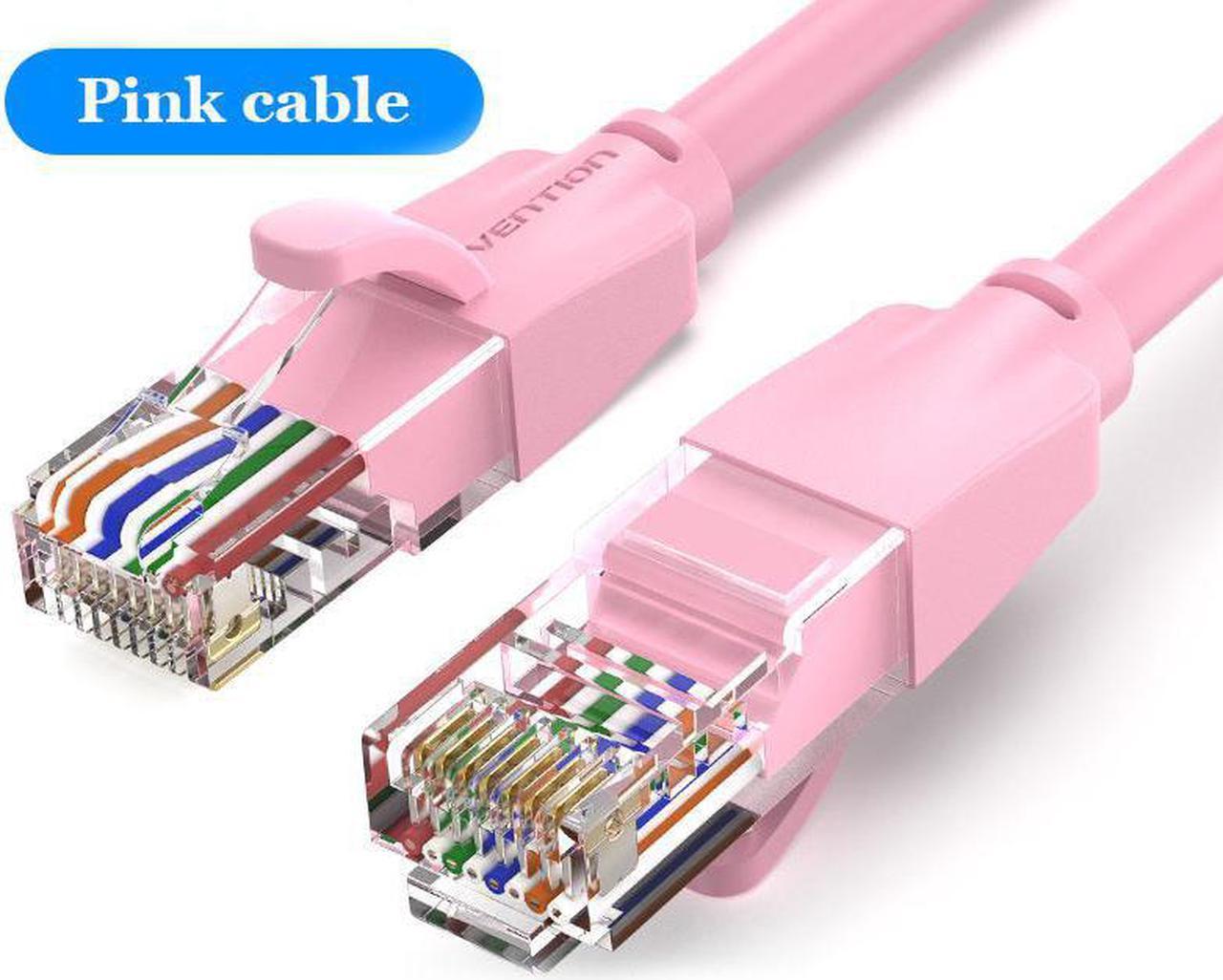 Ethernet Cable Cat 6 Network Cable 4 Twisted Pair Patch Cord Internet UTP Cat6 Lan Cable for Laptop Router Ethernet RJ45(Pink 3.28ft)