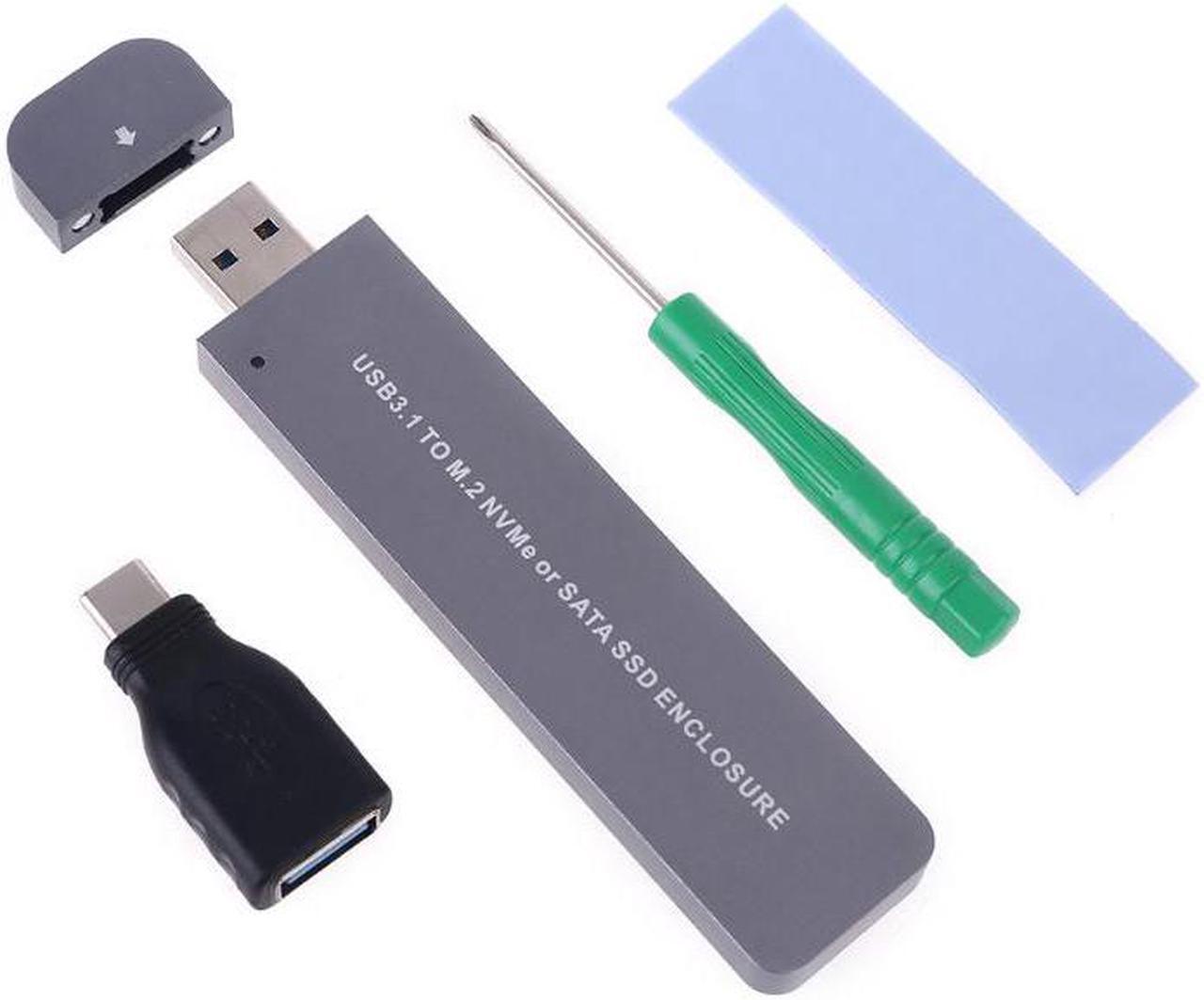 Main image of Type C USB 3.1 to M2 NVME SATA SSD Enclosure Adapter for PCIE Disk Box M.2 Case with Screwdriver