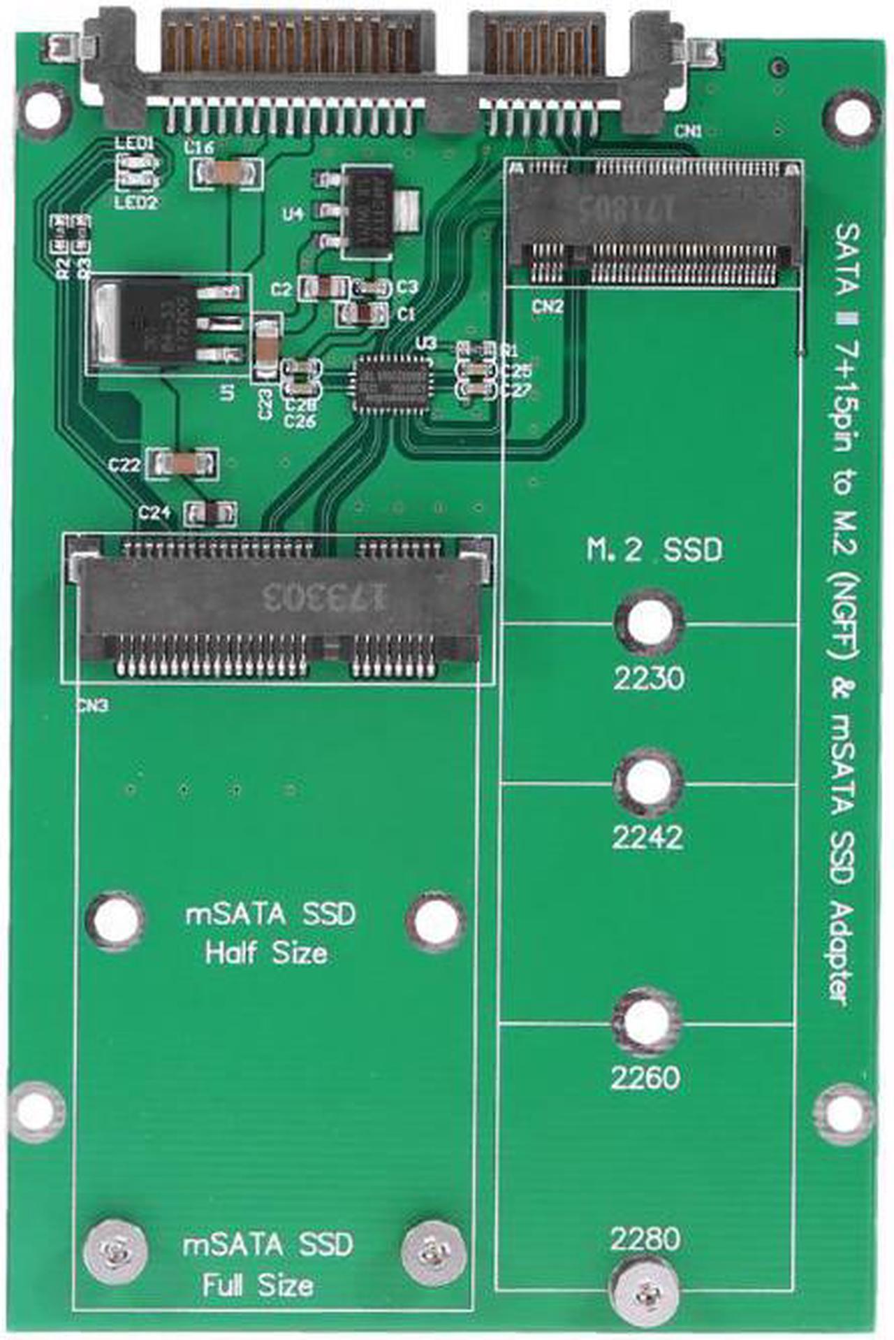 3 in 1 mSATA to SATA NGFF M2 to SATA III SATA3 Converter Msata/NGFF SSD to Sata Adapter Support mSATA SSD + M.2 NGFF SSD