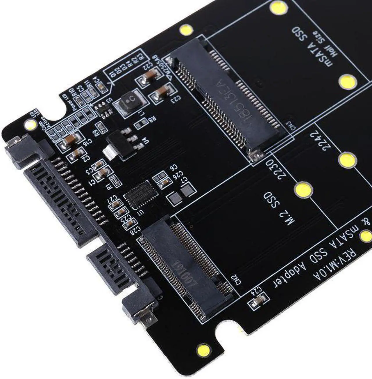 Alt view image 2 of 6 - 2 In 1 NGFF M.2 B+M Mini PCI E or mSATA SSD to SATA III Network Card Extend adapter for Full Msata SSD/ 2230/2242/2260/22x80 M2