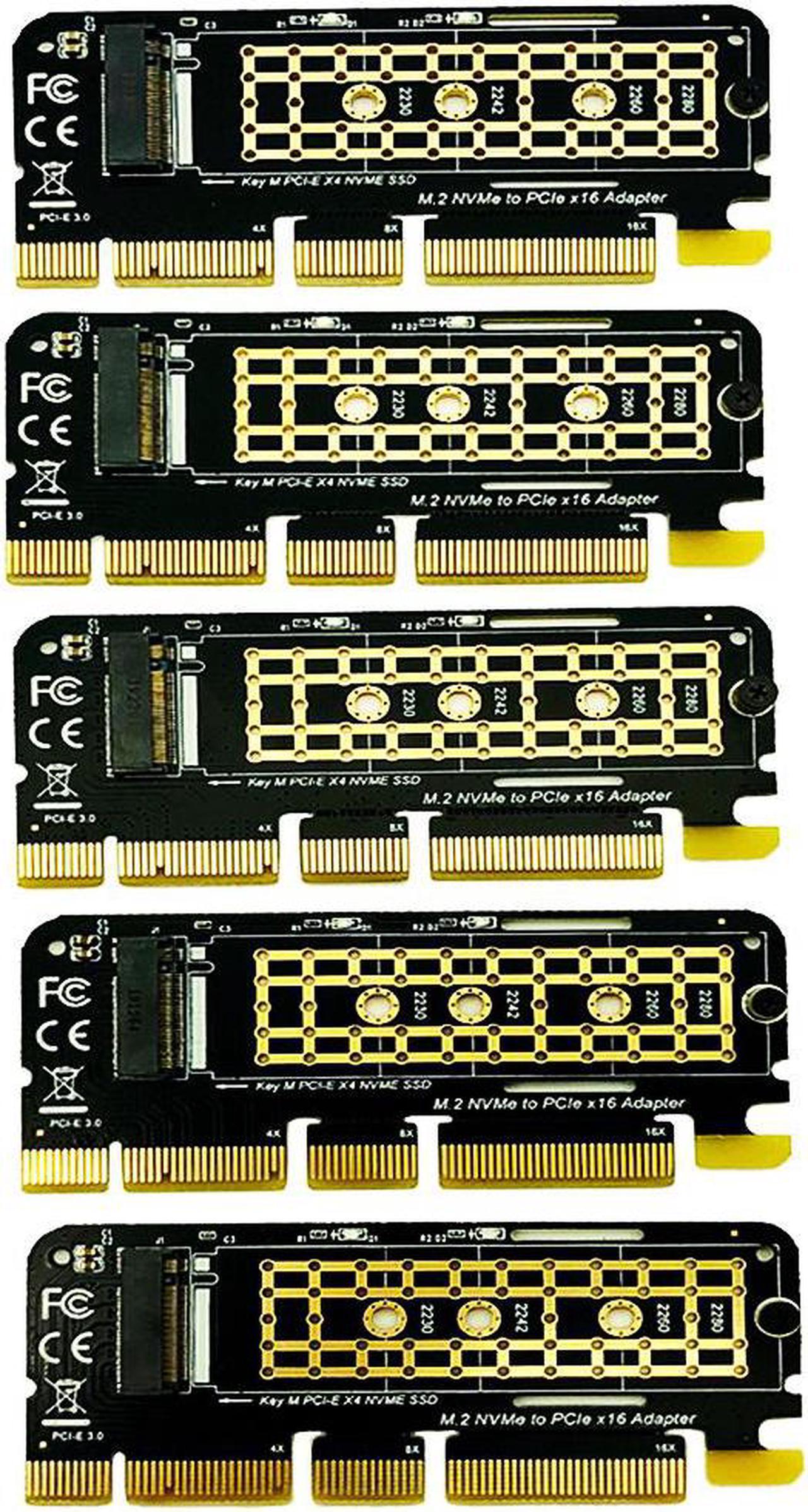 5PCS M.2 NVME Adapter M.2 M2 NVME PCIE to M2 Adapter PCI Express X16 X8 X4 Raiser SSD M.2 PCI-E Expansion Card for 2230-2280 SSD