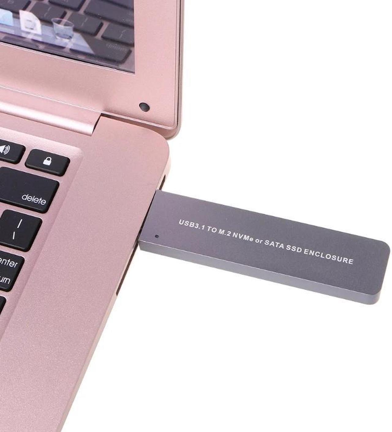 Alt view image 3 of 6 - Type C USB 3.1 to M2 NVME SATA SSD Enclosure Adapter for PCIE Disk Box M.2 Case with Screwdriver