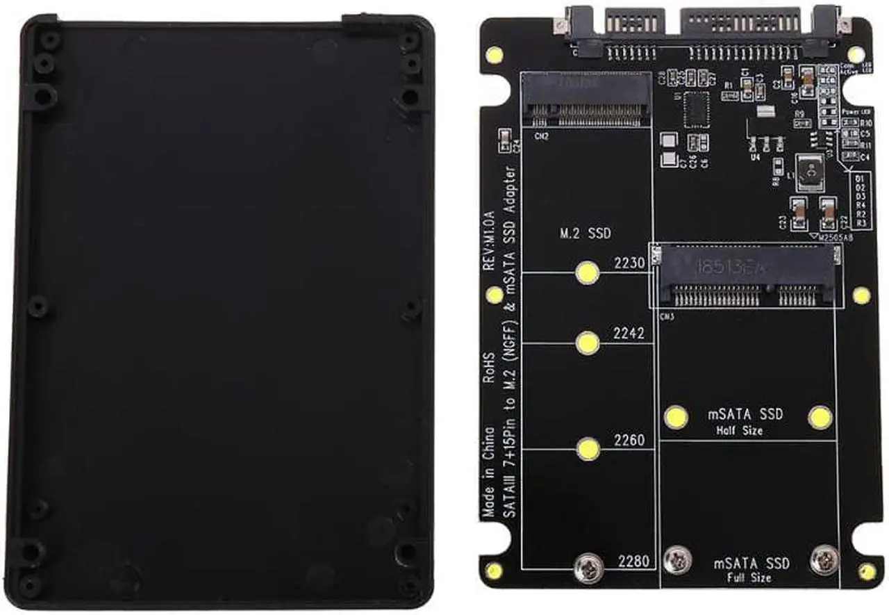 Alt view image 3 of 6 - 2 In 1 NGFF M.2 B+M Mini PCI E or mSATA SSD to SATA III Network Card Extend adapter for Full Msata SSD/ 2230/2242/2260/22x80 M2