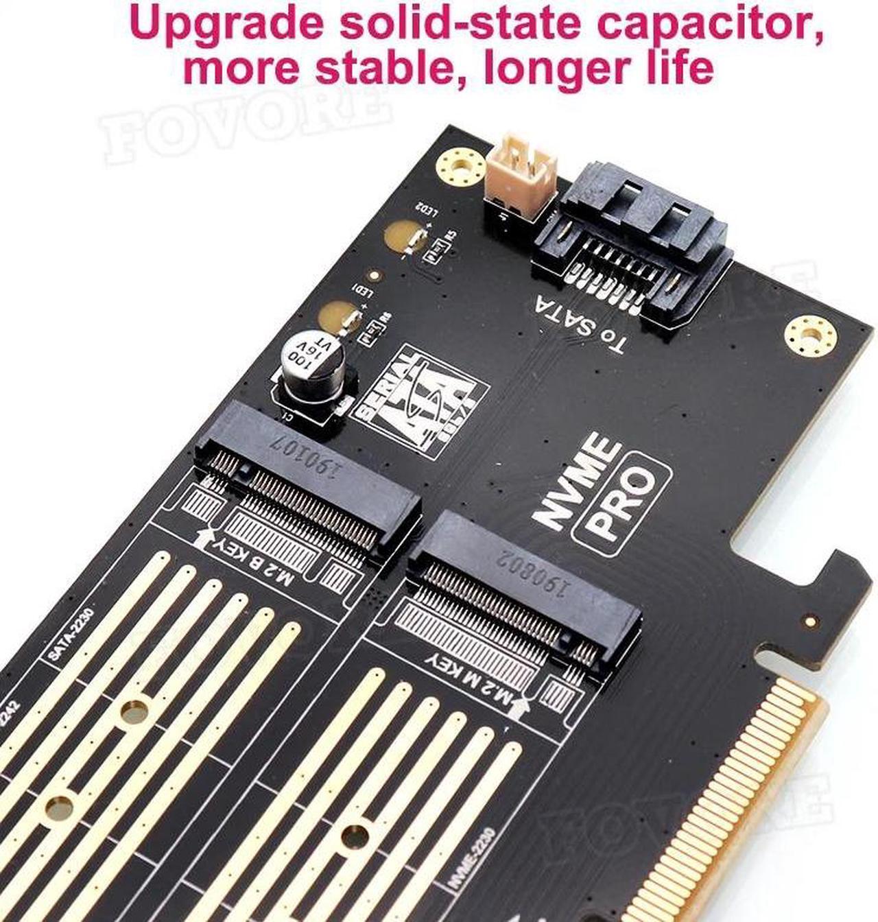 Alt view image 6 of 6 - PCI-e M.2 adapter b&m key PCI-e to M.2 adapter NVMe SSD M2 PCIe PCI express converter Card for 2280 2260 2242 2230 with fan case