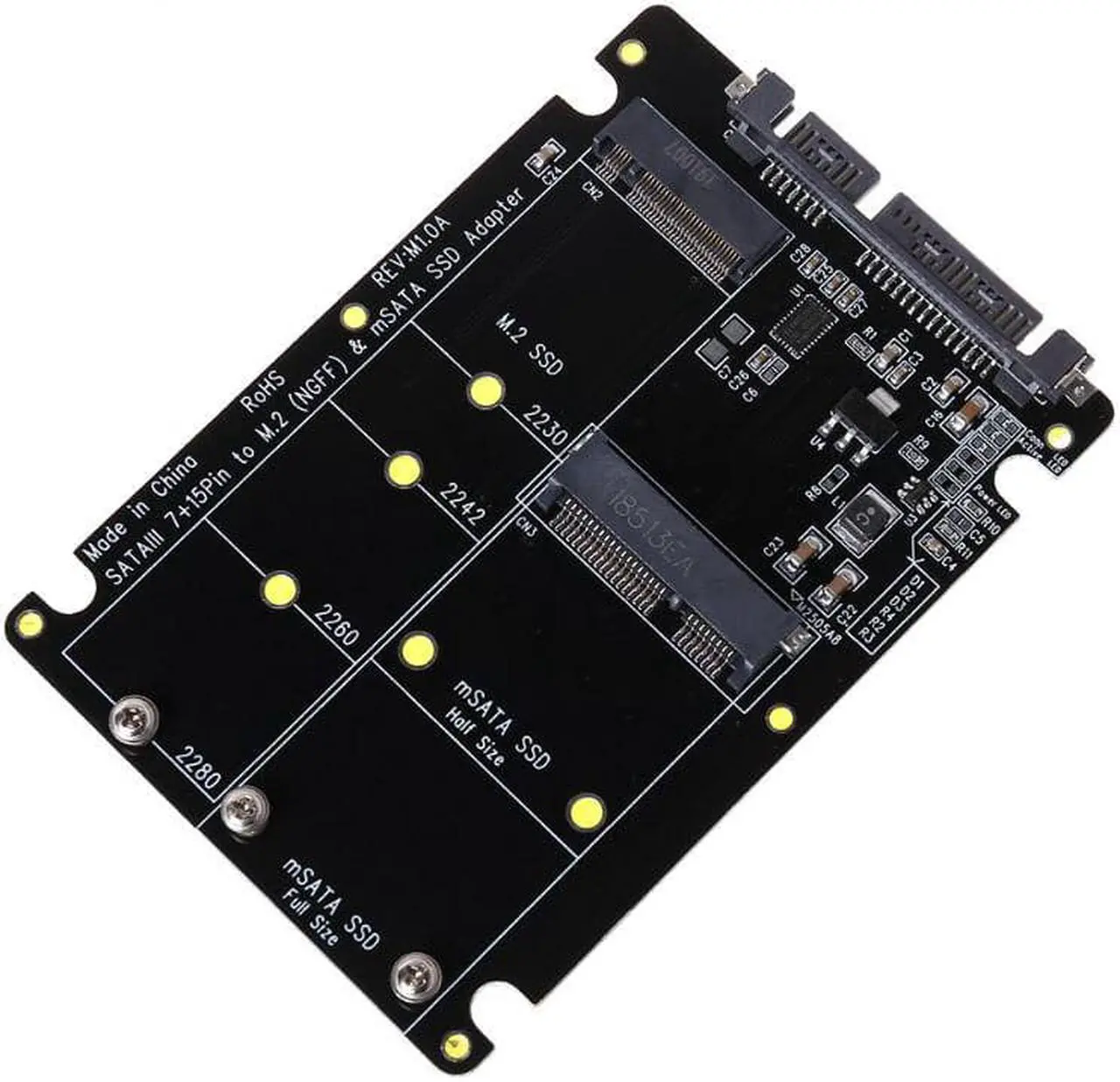 Main image of 2 In 1 NGFF M.2 B+M Mini PCI E or mSATA SSD to SATA III Network Card Extend adapter for Full Msata SSD/ 2230/2242/2260/22x80 M2