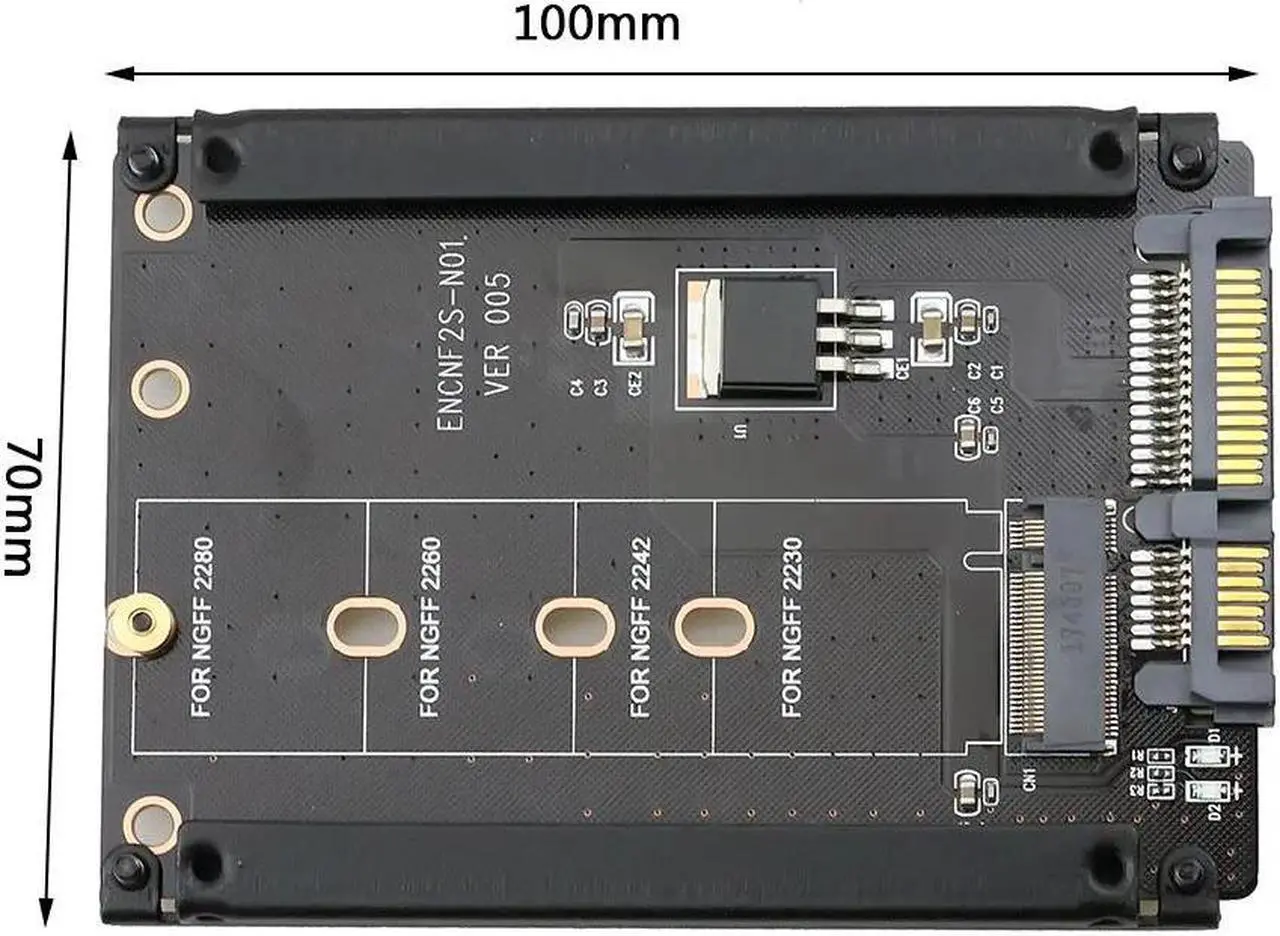 Alt view image 5 of 6 - Metal Case B+M Key M.2 NGFF SSD To 2.5 SATA 6Gb/s Adapter Card With Enclosure Socket M2 NGFF Adapter With 5 Screw