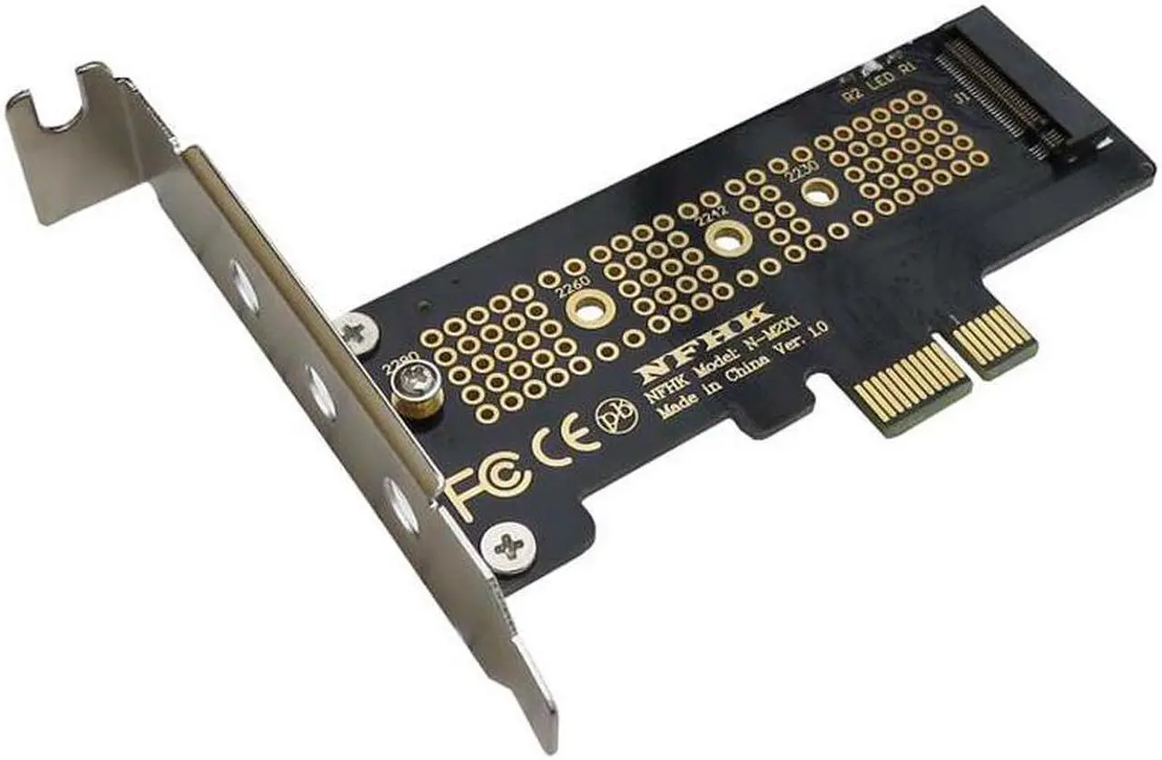 Alt view image 3 of 4 - NVMe PCIe M.2 NGFF SSD to PCIe x1 Adapter Card PCIe x1 to M.2 Card with Bracket PCI E M.2 Adapter for 2230 2240 2260 2280 SSD M2