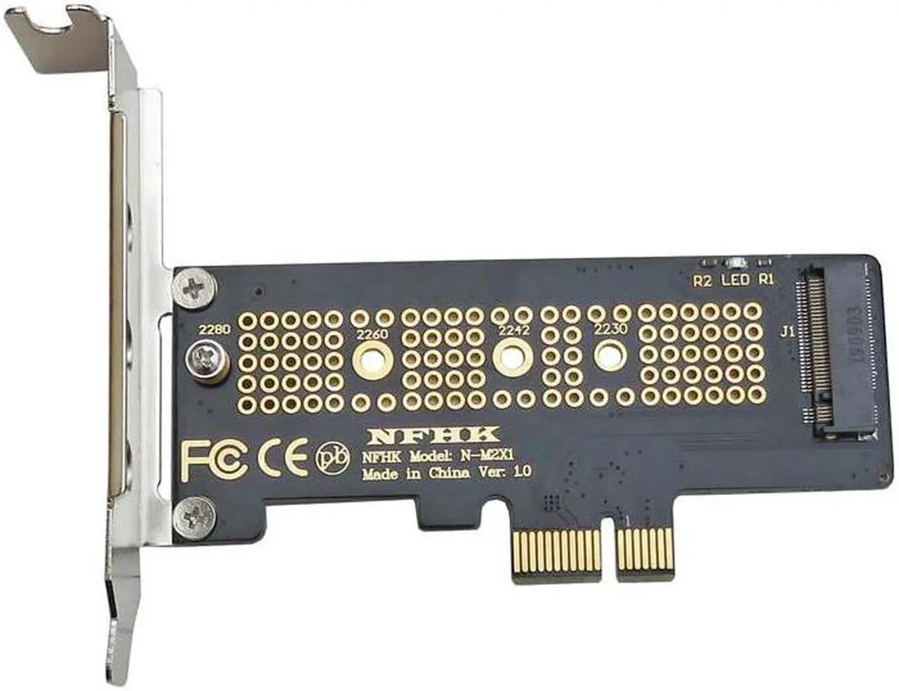 Main image of NVMe PCIe M.2 NGFF SSD to PCIe x1 Adapter Card PCIe x1 to M.2 Card with Bracket PCI E M.2 Adapter for 2230 2240 2260 2280 SSD M2