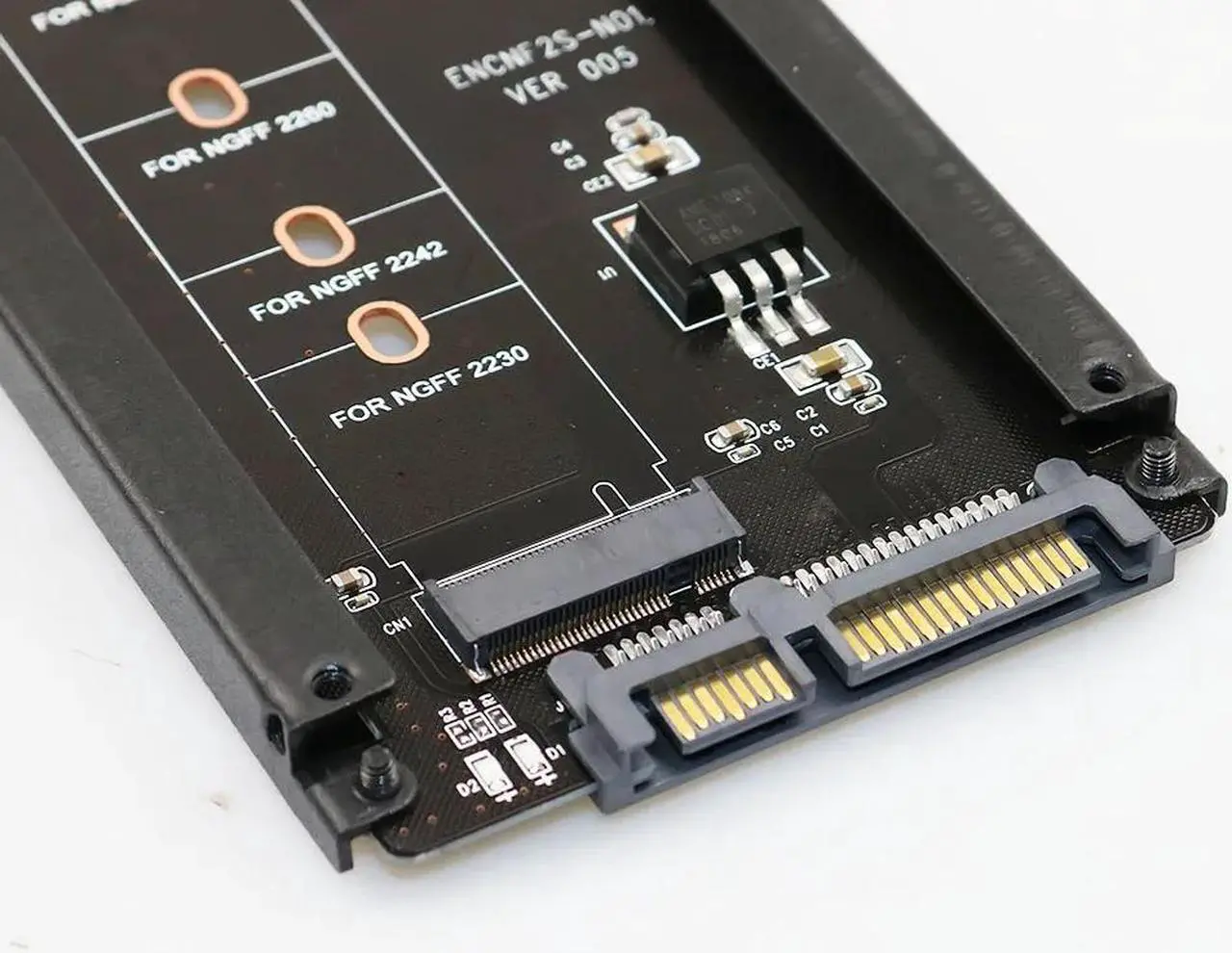 Alt view image 4 of 6 - Metal Case B+M Key M.2 NGFF SSD To 2.5 SATA 6Gb/s Adapter Card With Enclosure Socket M2 NGFF Adapter With 5 Screw