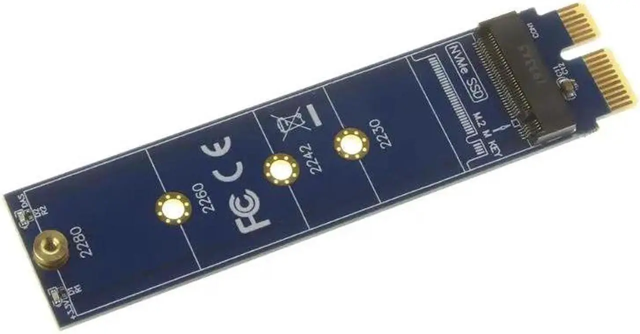 Alt view image 6 of 6 - PCIE to M2 Adapter NVMe SSD M2 PCIE X1 Raiser Supports 2230 2242 2260 2280 M.2
