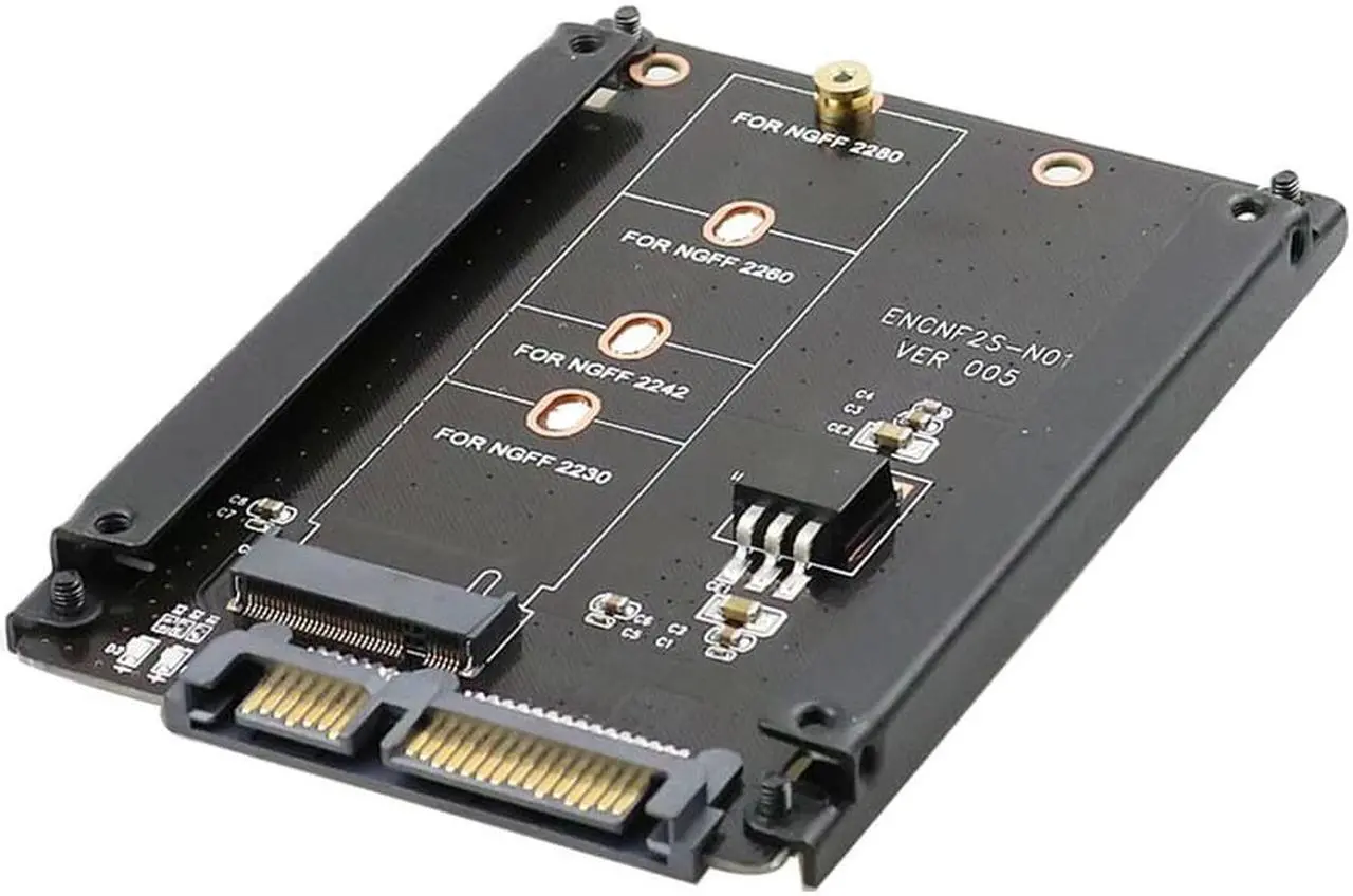 Alt view image 2 of 6 - Metal Case B+M Key M.2 NGFF SSD To 2.5 SATA 6Gb/s Adapter Card With Enclosure Socket M2 NGFF Adapter With 5 Screw