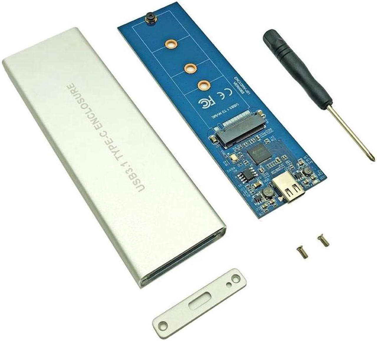 Alt view image 2 of 6 - NVMe PCIE USB 3.1 HDD Enclosure M.2 to USB SSD Hard Disk Drive Case Type C 3.1 M KEY Connector for 2230 2242 2260 2280 Enclosure(black)