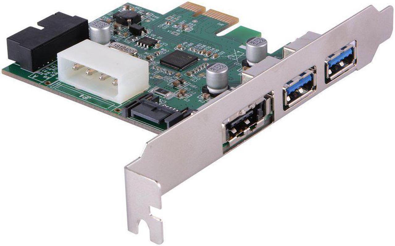 PCIe to Dual USB 3.0 & 1 Port Power eSATA Expansion Card Hub Controller Adapter with Internal 19-Pin Connector For Desktop PC