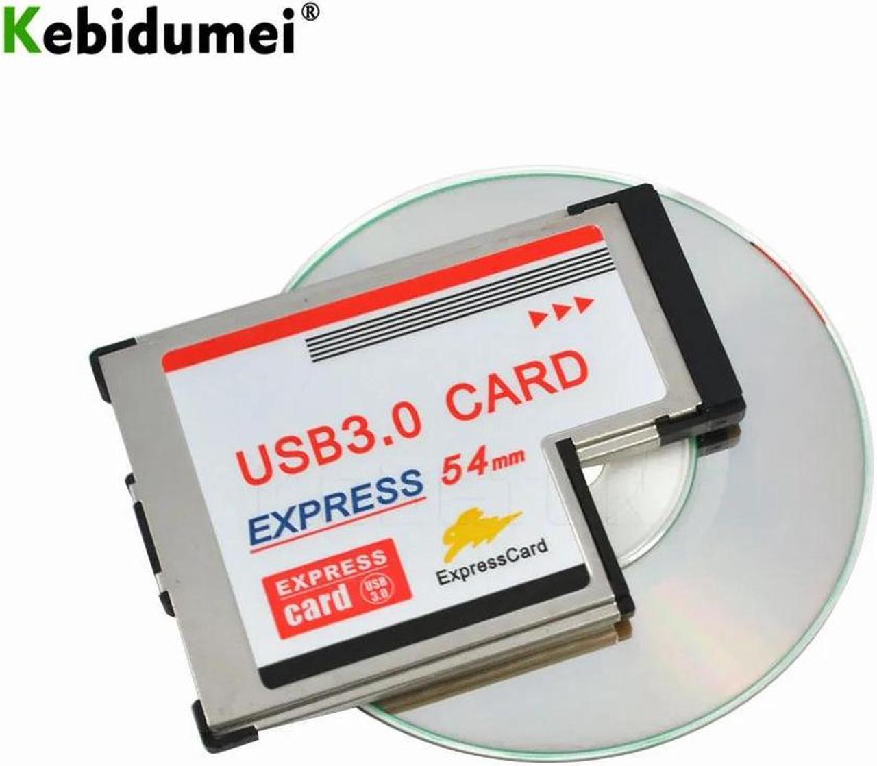 Alt view image 6 of 6 - 2 Dual Port USB 3.0 HUB Express Card Express Card 54mm Hidden Adapter With Driver CD For Laptop