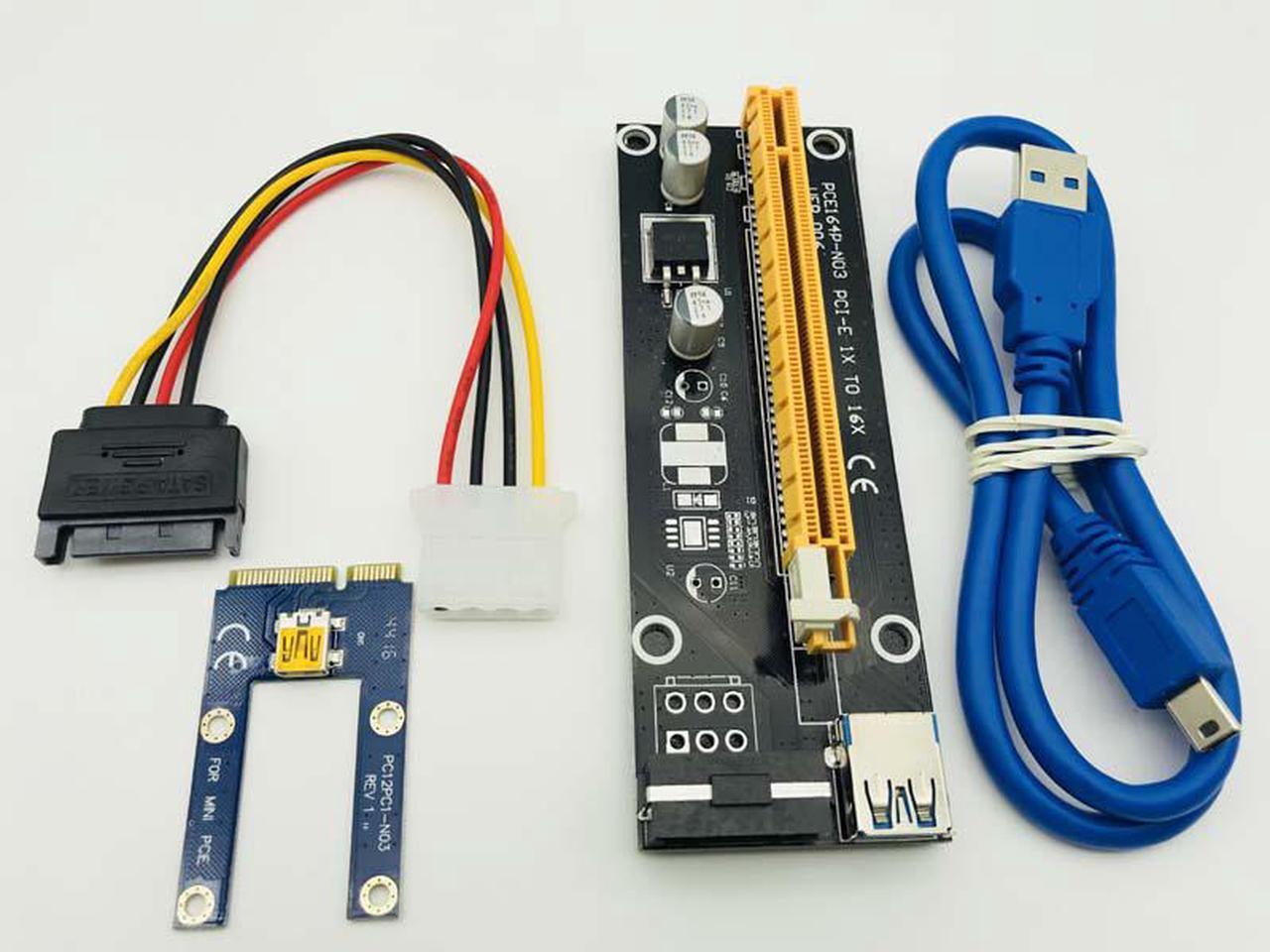 USB 3.0 PCIe 1x to PCI Express x16 Riser Card for Laptop External Graphics Card GDC Miner mini PCIe to PCI-e Slot for BTC Mining