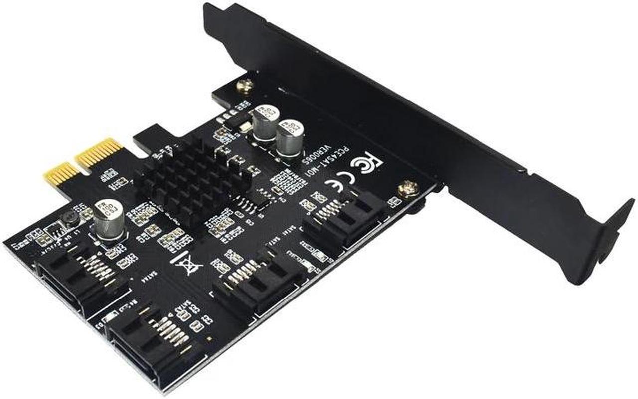 Alt view image 3 of 6 - PCI-e to SATA 3.0 4 Ports Expansion Controller Card 6G SATA3.0 PCI Express Adapter Marvell 88SE9215 Chip for Computer PC HDD SSD