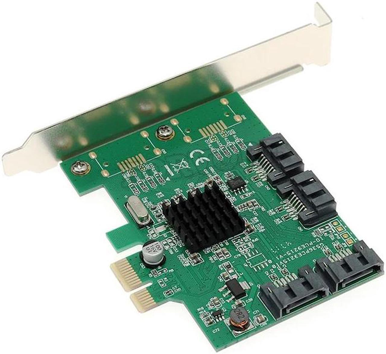 Alt view image 3 of 6 - SATA 3 PCIe 4 Ports expansion Card SATA controller PCI-e Adapter Converter Card Marvell 88SE9215