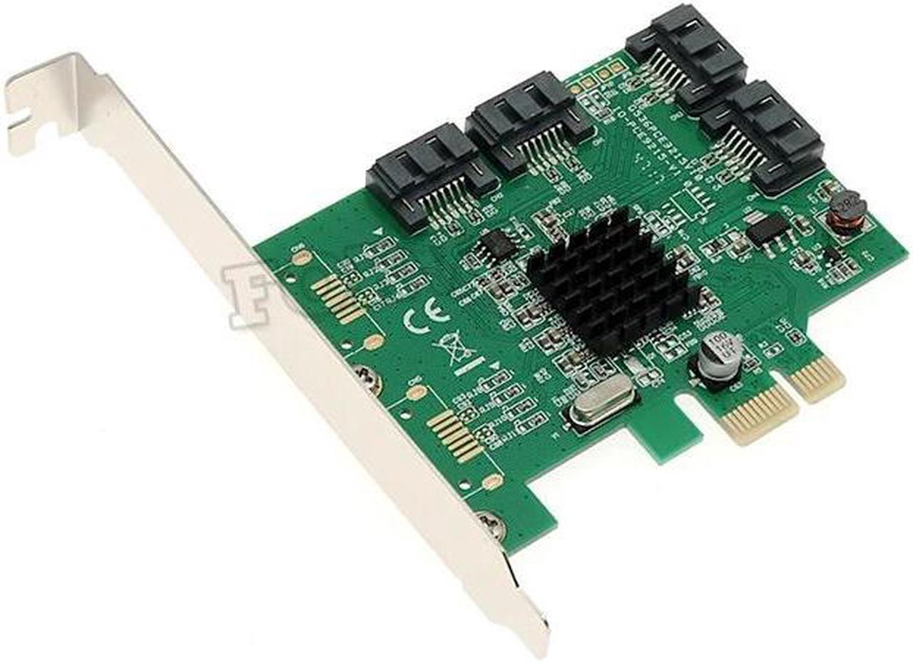 Alt view image 2 of 6 - SATA 3 PCIe 4 Ports expansion Card SATA controller PCI-e Adapter Converter Card Marvell 88SE9215