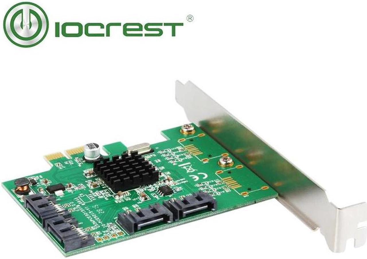 Alt view image 4 of 5 - PCI-e 4 Ports SATA III 6G 2.0 x1 controller card Marvell 88SE9215 Non-Raid with Low Profile Bracket