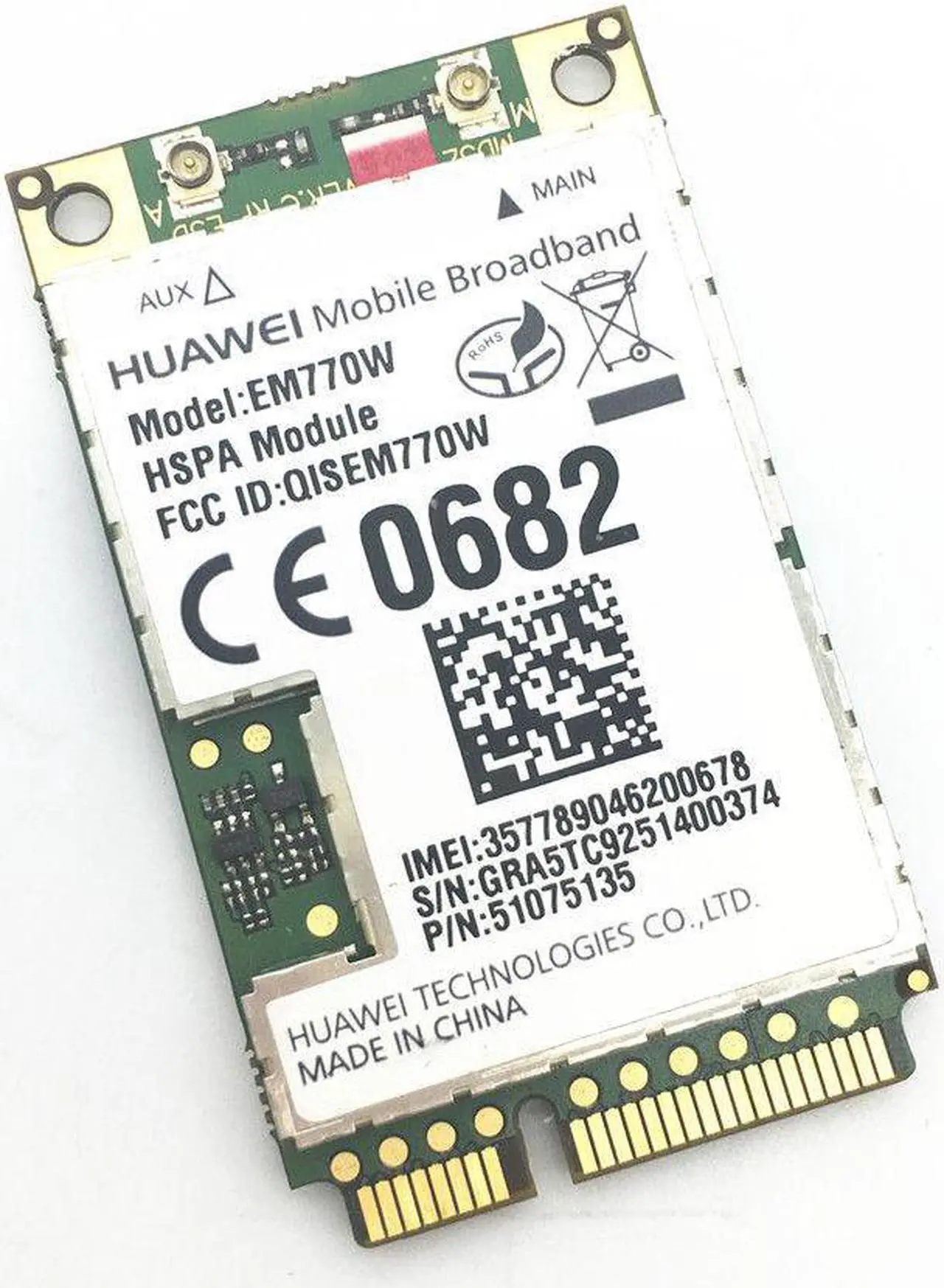 Main image of Card for Unlocked HuaWei EM770W 3G 7.2Mbps WWAN WCDMA HSDPA Mini PCI-E Card Module