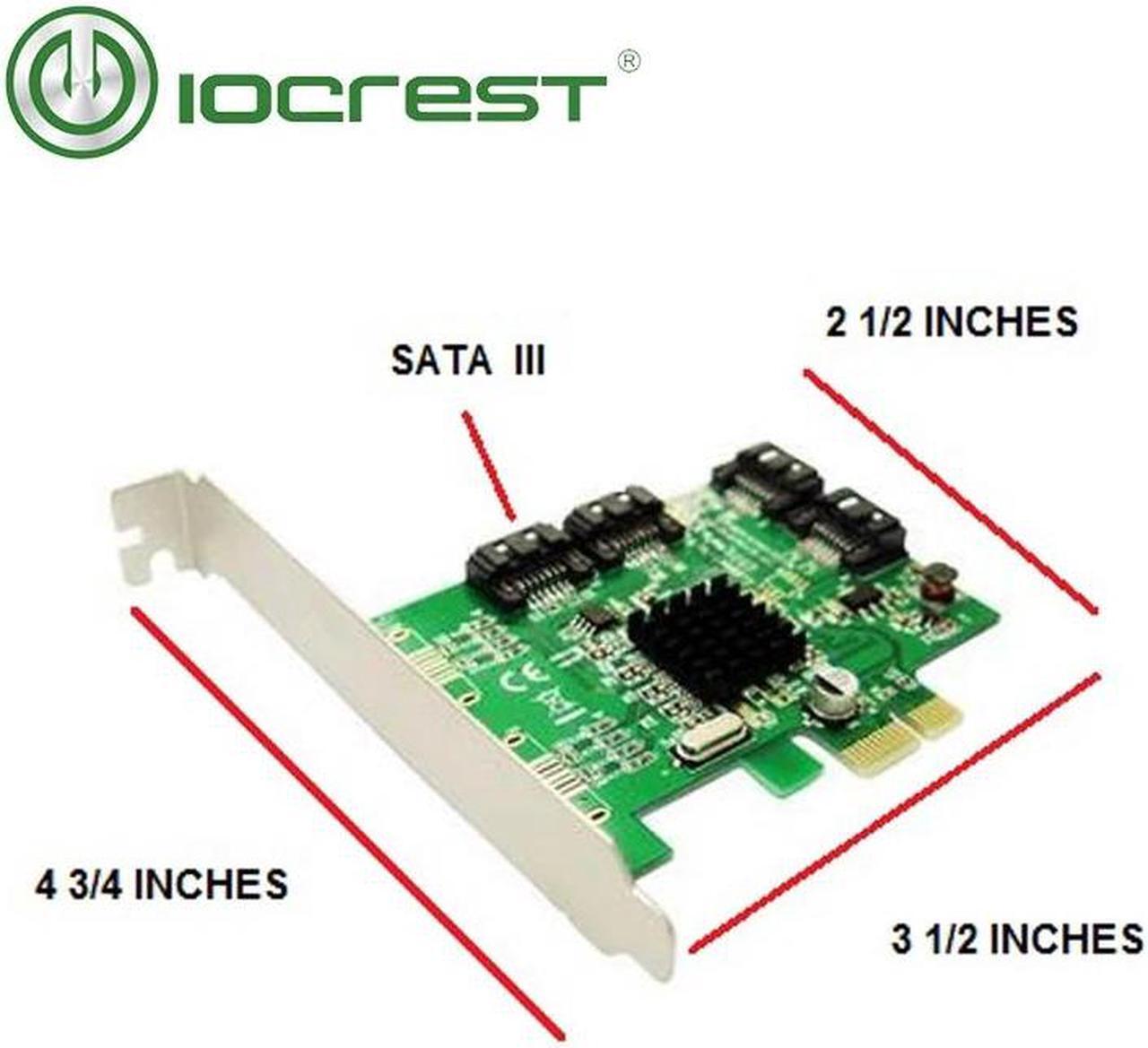 Alt view image 3 of 5 - PCI-e 4 Ports SATA III 6G 2.0 x1 controller card Marvell 88SE9215 Non-Raid with Low Profile Bracket