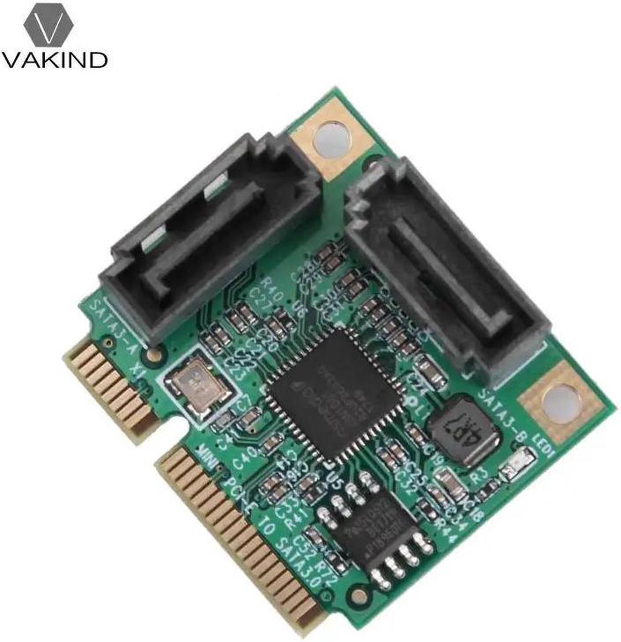 Alt view image 3 of 6 - 2 Ports Mini PCI-E to SATA 3.0 Extension Card High speed PC Hard Drive Accessories for Win8/7/Vista/2003/XP for MAC
