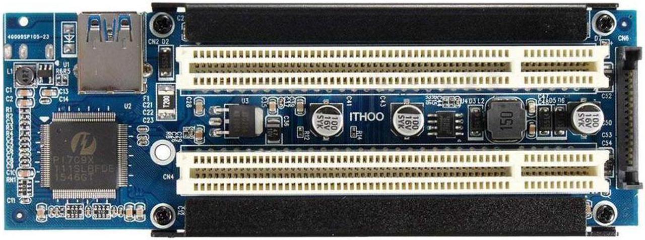 PCI-E PCIe PCI Express X1 to Dual PCI Riser Extend Adapter Card With USB 3.0 Cable