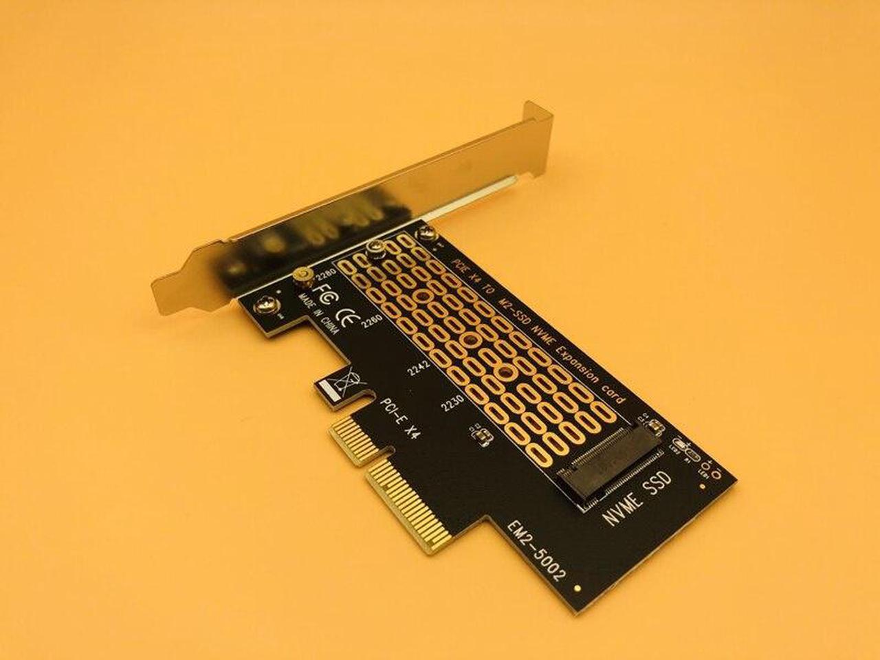 Alt view image 3 of 6 - PCIE M2 Riser Card PCI-E PCI Express 3.0 X4 to NVMe M.2 M KEY NGFF SSD Adapter Support 2230 2242 2260 2280 Size NVMe M.2 SSD
