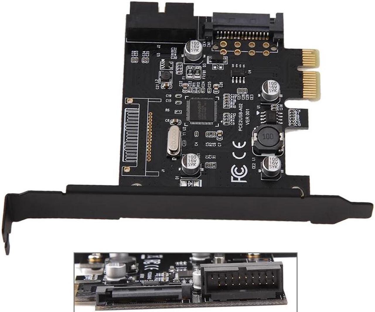 PCI-E Express 2.0 USB 3.0 19 pin Adapter Card Connector Expansion Controller Extender Converter and 15-pin SATA Power