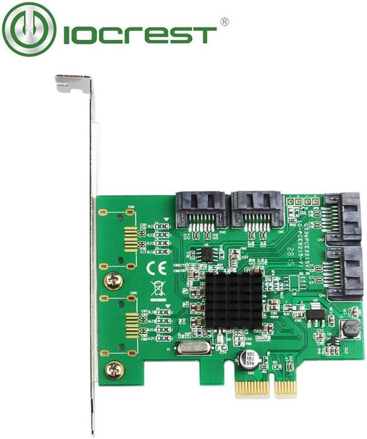 Alt view image 2 of 5 - PCI-e 4 Ports SATA III 6G 2.0 x1 controller card Marvell 88SE9215 Non-Raid with Low Profile Bracket