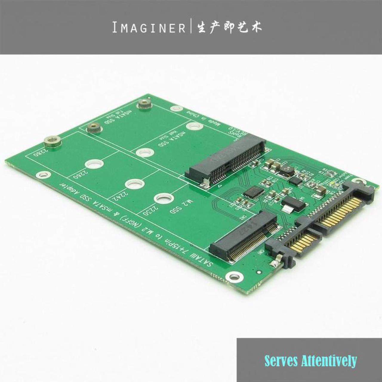 PCI-E 3 in 1 mSATA to SATA NGFF to SATA III SATA3 Converter Msata/NGFF SSD to Sata Adapter Support mSATA SSD + M.2 NGFF SSD