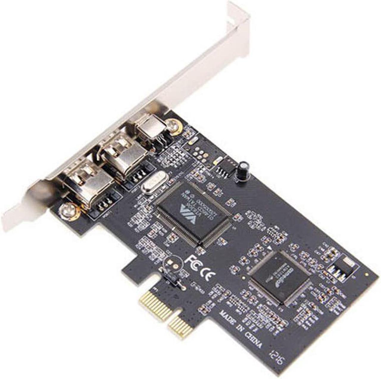 PCI-E to IEEE 1394 Video Capture Card 6-Pin 4-Pin FireWire Controller Card with Converter Cable for Digital Camera DV Camcorders