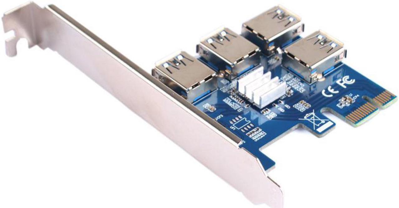 PCI-E PCI Express Riser Card 1x to 16x 1 to 4 USB 3.0 Slot Multiplier Hub Adapter For Bitcoin Mining Miner #264881