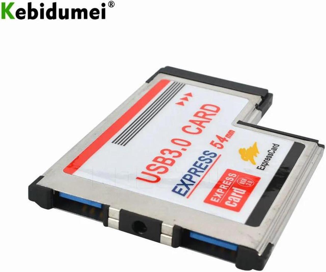 Alt view image 5 of 6 - 2 Dual Port USB 3.0 HUB Express Card Express Card 54mm Hidden Adapter With Driver CD For Laptop