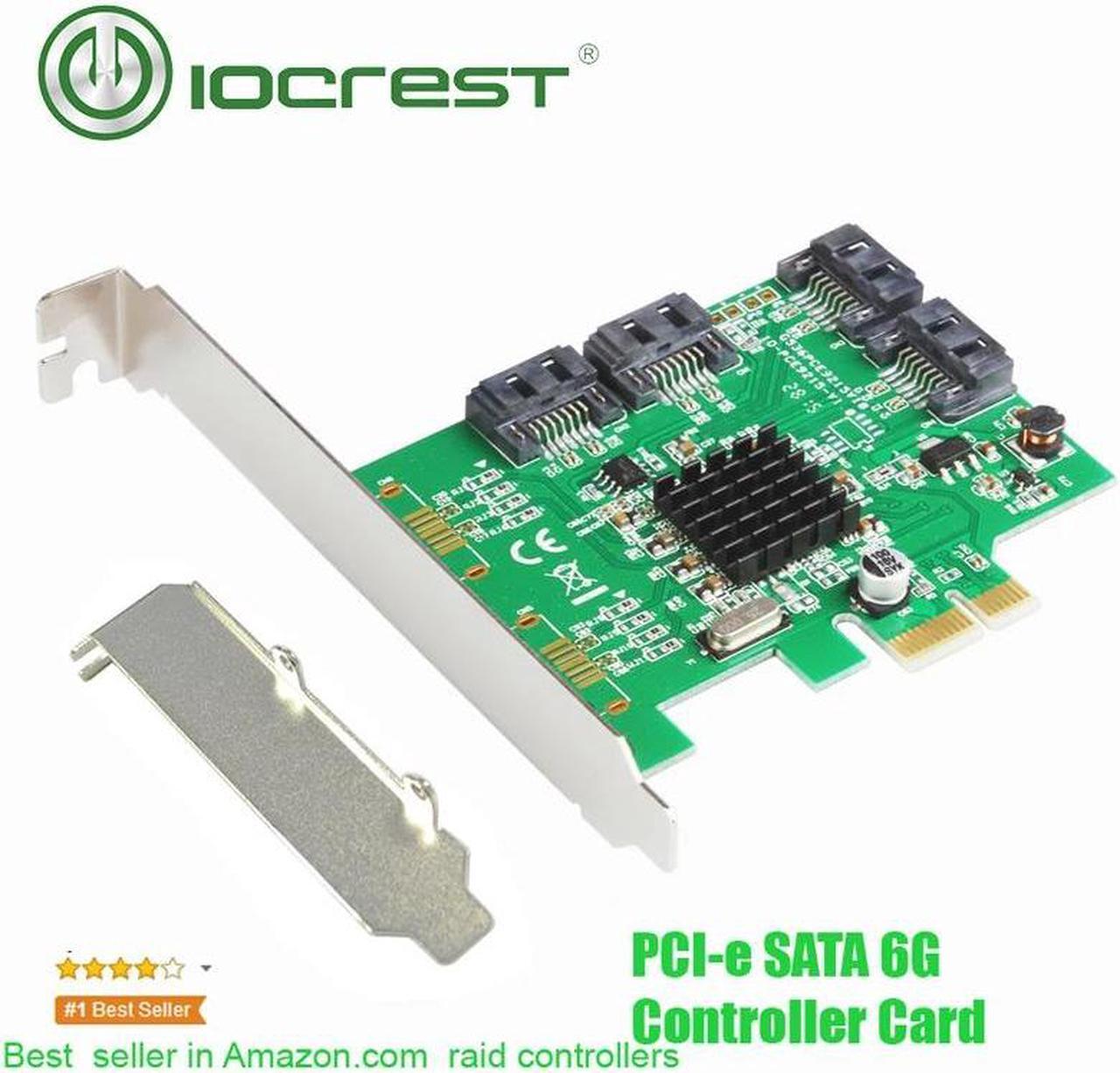 Main image of PCI-e 4 Ports SATA III 6G 2.0 x1 controller card Marvell 88SE9215 Non-Raid with Low Profile Bracket