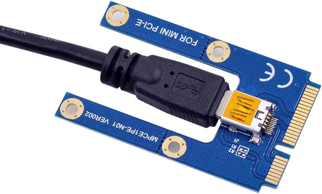 Alt view image 5 of 6 - Mini PCI-E to PCI-E 16X Riser Card 0.6M USB 3.0 Cable for EXP GDC Laptop External Video Card for Miner Mining