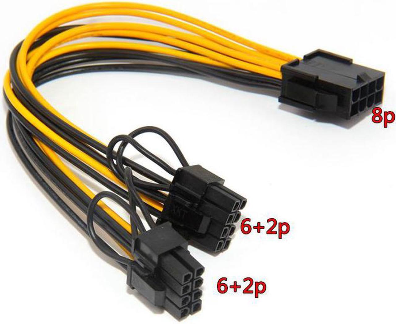 CPU 8Pin to 2*8pin(6+2) Graphics  Card for miner Double PCI-E PCIe 8Pin ( 6Pin + 2Pin ) Power Supply Splitter Cable Cord 21cm