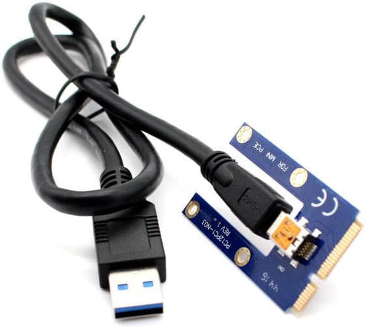 add on card USB 3.0 Mini PCI-E to PCIe PCI Express 1x to 16x Extender Riser Card Adapter Extension Cable for Bitcoin BTC Miner Mining