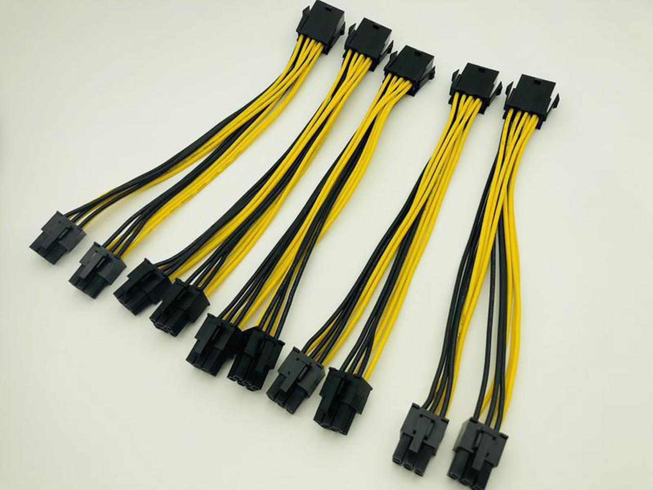 add on card 5pcs 8Pin to Graphics CPU Card Dual PCI-E PCIe 6Pin Power Supply Splitter Cable Cord Adapter 20cm Cable for Bitcoin Miner Mining