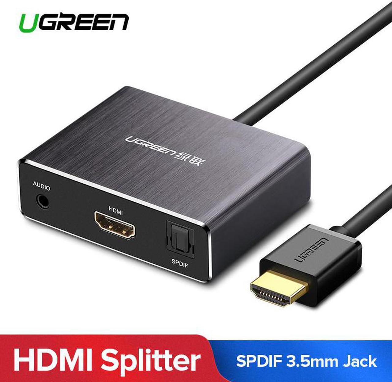 1Pcs Ugreen HDMI Audio Extractor 4K HDMI Audio Splitter Optical Toslink SPDIF Audio Adapter Converter 3.5 jack for PS4 HDMI Splitter