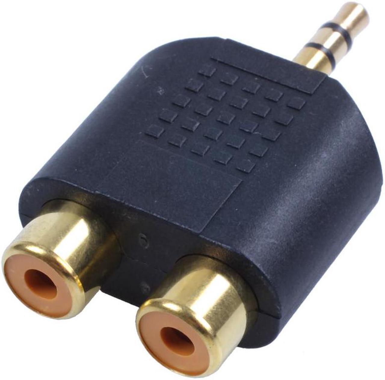 1/8" 3.5mm Jack to 2 RCA Adaptor Y Splitter Stereo Male 2x Female Gold Mini